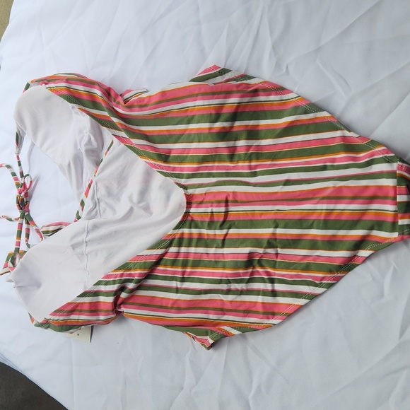 Striped Halter One-Piece Swimsuit - Picture 4 of 5